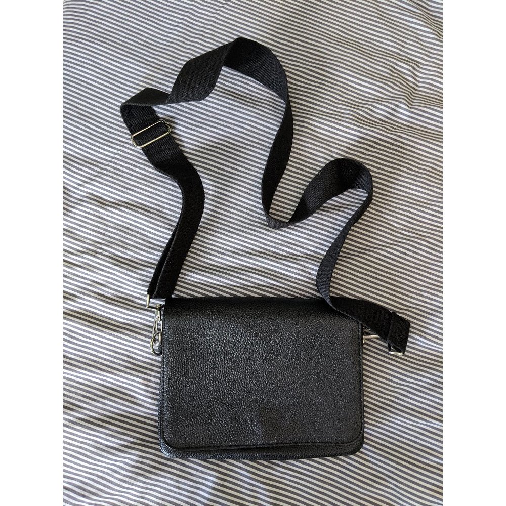 Monki Black Vegan Leather Purse